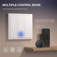 MVAVA Panneau PC EU Blanc 1/2/3/4 Gang Tuya Wifi Zigbee Bouton lumineux Cliquez sur Alexa Interrupteur mural électrique intelligent Prise avec mesure