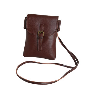 Bolso Bandolera para Teléfono de Cuero Genuino Hecho a Mano, Pequeño, Casual, Retro, con Hebilla de Cinturón, Color Café, Verano 2024 - Product Image 5
