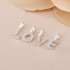 <span class=keywords><strong>Simple</strong></span> Zircon Letter 26 English Pendant Accesorio 925 Sterling Silver Charms Para Hombres Mujeres - Product Image 6
