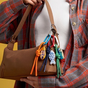 Breloques de porte-clés personnalisées en acrylique JS, motifs tendance : poisson, coquille de noix de coco, <span class=keywords><strong>voilier</strong></span>, fleur, cerise, nœud, homard, accessoires de sac pour le bricolage - Product Image 4