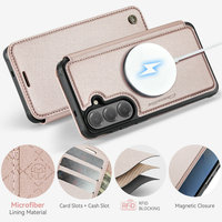 Étui portefeuille simple CaseMe pour Samsung S26 S25 S24, étui de luxe avec charge sans fil pour Samsung S26, étui en cuir