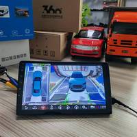 Système de caméra de voiture panoramique à 360 degrés avec écran Android 9 pouces pour lecteur, vue aérienne 360, caméra de tableau de bord noire