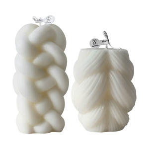 Bougie artisanale en cire de soja tressée torsadée, décorative, moderne, pour la décoration de table, cadeau pour la maison. - Product Image 5