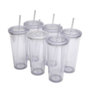 Gobelets réutilisables en plastique à double paroi de 24 oz, multicolores, avec logo personnalisé, pour thé à bulles Boba, avec paille - Product Image 4