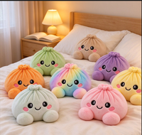 Boîte mystère de jouets en peluche de Noël : Poupée en peluche en forme de boulette de Noël et de pain vapeur arc-en-ciel, cadeau de fêtes
