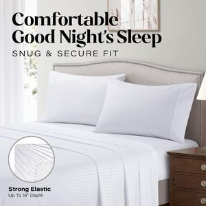 California Vua Kích thước mềm Breathable GIZA Ai Cập tấm bông thiết lập với trang bị tấm, satin dệt cao chủ đề đếm - Product Image 3