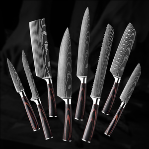 <span class=keywords><strong>Juego</strong></span> <span class=keywords><strong>de</strong></span> <span class=keywords><strong>Cuchillos</strong></span> <span class=keywords><strong>de</strong></span> <span class=keywords><strong>Chef</strong></span> Grandsharp <span class=keywords><strong>de</strong></span> Alta Calidad, 10 Piezas, Acero Inoxidable con Patrón Láser y Mango <span class=keywords><strong>de</strong></span> Madera, en Caja <span class=keywords><strong>de</strong></span> Regalo - Product Image 3