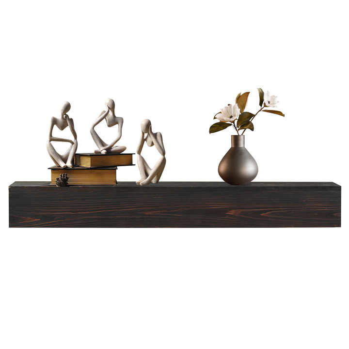 Country Wood FCJ Wall-mounted Floating Mantelpiece for Home Decoration and Display Shelves