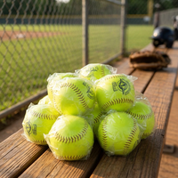 Pelotas de Softbol de Cuero, Color Personalizado, Pelotas de Práctica de Béisbol, Pelotas de Entrenamiento para Exteriores, Cómodas para Jugar