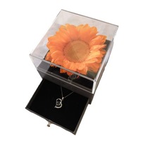 Boîte à bijoux éternelle en tournesol préservé, provenant du Yunnan - Cadeau pour la Fête des Mères