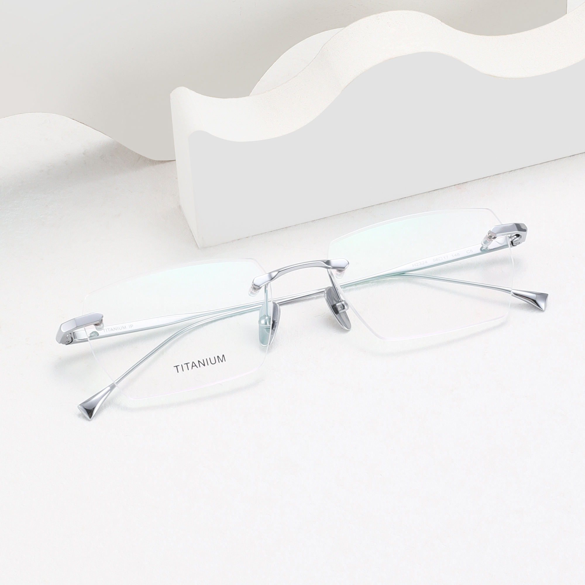 Fuzweb Titanium Polarized Sunglasses Pure Titanium Rimless Glasses