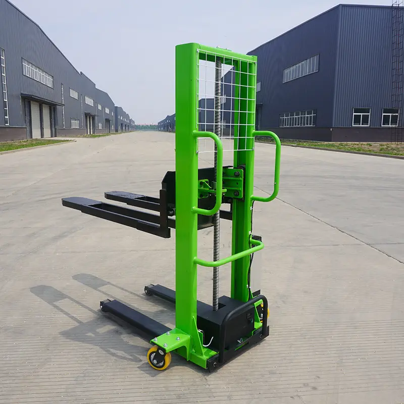 Hugo Draagbare Mini Zelflading Hand Push Heftruck Seri Pallet Stapelaar Lift Electr