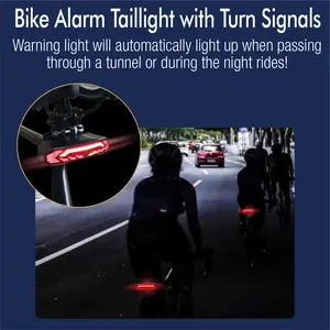 USB şarj edilebilir bisiklet kuyruk işık bisiklet döngüsü ışıkları boynuz akıllı fren titreşimli Alarm dağ bisikleti uyarı arka lambaları
