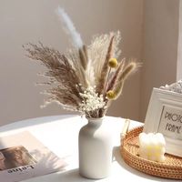 Mini bouquet naturel de roseaux de pampa, d'eucalyptus et de tournesol, style simple et luxueux, vintage, pour mariage, couronne décorative, grand modèle pour la maison
