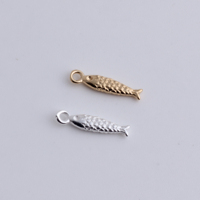 Composants de bijoux permanents en or rempli 14K/argent S925, connecteur breloque pendentif poisson pour la fabrication de colliers et bracelets DIY