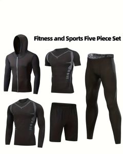 跨境欧美尺码套装男式五件套跑步速干服训练家居健身户外夏季<span class=keywords><strong>2</strong></span> 1 - Product Image 5