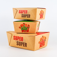 Boîtes d'emballage personnalisées pour nuggets de poulet, frites, chips, nouilles, restauration rapide, papier kraft recyclable