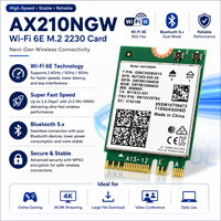 Tarjeta Inalámbrica WiFi6E Tri-Banda de 5400 Mbps, Intel AX210 NGW, Módulo WiFi para Portátil M.2 2230 NGFF con Bluetooth 5.3