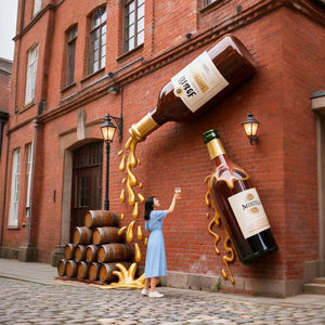 Botellas de Vino Personalizadas, Botellas de Cerveza, Graffiti de Pared, Esculturas de Fibra de Vidrio, Esculturas para Tabernas, Letreros Tridimensionales Creativos - Product Image 1