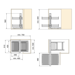 EMUCA EMU8977211 Sistema de Esquina Extraíble para Muebles de Cocina Suprastar, Cajones de Acero Cromado Pulido, Hecho en Italia - Product Image 5