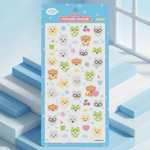 Korean [HIHI Club] Popcorn <b>Stickers</b> Hihi Today Cute Laughing Character <b>Sticker</b> Sheet Diary Planner <b>Laptop</b> Phone Bottle Wholesale - Product Image 1