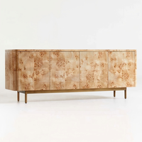 Buffet rétro américain en placage de bois, meuble de luxe en bois massif, console d'entrée et meuble TV pour salon