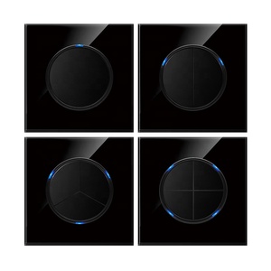 Delviz — prise de courant murale USB, panneau en verre noir, bouton poussoir, avec indicateur lumineux LED, interrupteurs de prise murale UK 13A, nouveauté <span class=keywords><strong>2022</strong></span> - Product Image 1