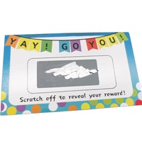 Cartes de remerciement avec autocollants à gratter en papier de carton durable