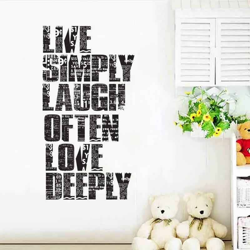 2021 Popular Living room adhesive wall sticker text English quotes decorative with removable glue decor stickers