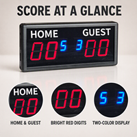 Tableau de score de badminton portable, tableau de score numérique LED portable pour salle de sport intérieure et jeux en club