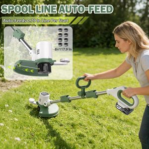 Tondeuse à gazon sans fil 3-en-1 en acier inoxydable, débroussailleuse et coupe-bordures, alimentée par batterie, 450W GT-4003 OEM - Product Image 5