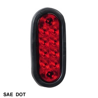 Feux arrière LED ovales de 6 pouces à montage par œillet, feux arrière STOP/FEU ARRIÈRE/CLIGNOTANT pour remorque et camion, conformes aux normes SAE/DOT/FMVSS108