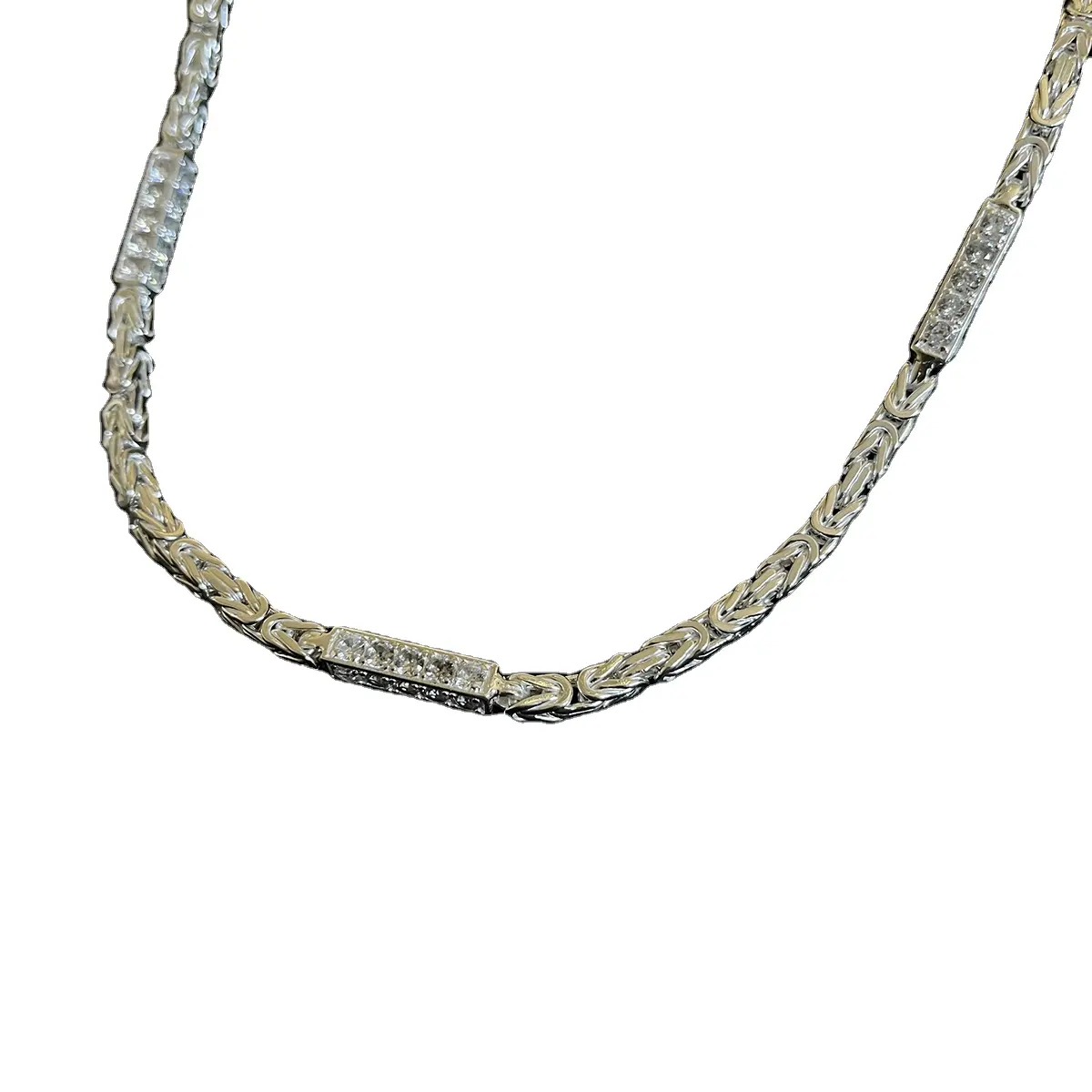 Цепочка с подвеской в стиле хип-хоп для мужчин и женщин, Ювелирное Украшение из серебра 5 мм Королевского византийского плетения с сейлором из циркония, турецкое ожерелье большого размера