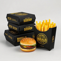 Boîte d'emballage pour le déjeuner en papier kraft biodégradable, récipient pour aliments chauds, frites, traiteur, boîte à hamburger en papier kraft blanc personnalisée