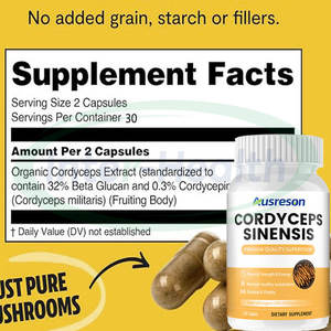 Ausreson OEM murni Cordyceps Sinensis ekstrak kapsul perawatan kesehatan produk suplemen 500mg Cordyceps jamur kapsul - Product Image 2