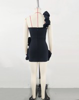 Robe moulante blanche à volants pour femme, robe de soirée sexy à bretelles fines, jupe moulante, robe décontractée à volants sans bretelles