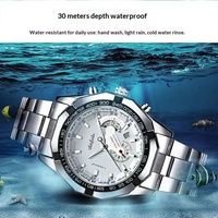 Aili Feida – montre à Quartz pour hommes, en acier inoxydable, grand cadran lumineux, Tourbillon, résistance à l'eau 30M, verre minéral renforcé