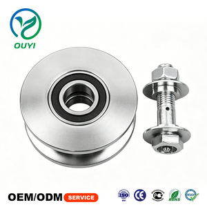Rueda Personalizada de 100*38 mm para Puerta Corrediza de Acero, con Ranura en U/V y <span class=keywords><strong>Puerto</strong></span> de Llenado de Aceite - Product Image 1