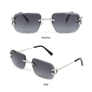 3.2 캐럿 천연 <span class=keywords><strong>VS</strong></span> 다이아몬드와 다이아몬드 컷 렌즈 sifier 무테 사용자 정의 다이아몬드 선글라스 - Product Image 2