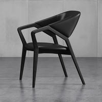 Chaise de salle à manger minimaliste MULIGNA en bois massif, revêtement en cuir, design nordique, fauteuil en frêne blanc pour la maison, salon