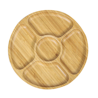 10 pouces bambou assiette ronde Section plateau Dessert plateaux compartiment plat de service assiettes apéritif