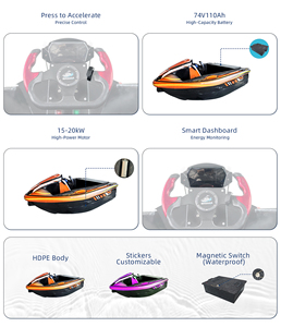 Kart Acuático Eléctrico Kupao Shark para Adultos en Venta, Batería de Litio Ternaria de 72V, Kart Acuático de HDPE de Alta Calidad, Bote de <span class=keywords><strong>Karting</strong></span> con Derrape - Product Image 2