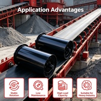 Vente Chaude Direct Usine Rouleau de Tapis Roulant en Acier au Carbone Q235, Rouleau en Acier pour Tapis Roulant Minier Anti-Poussière, Étanche et à Charge Lourde