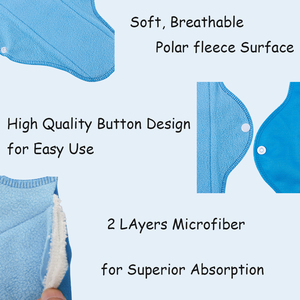 Ensemble de 6 serviettes hygiéniques de maternité et post-partum avec sac de rangement, serviettes en tissu super absorbantes et anti-fuites pour femmes enceintes - Product Image 4