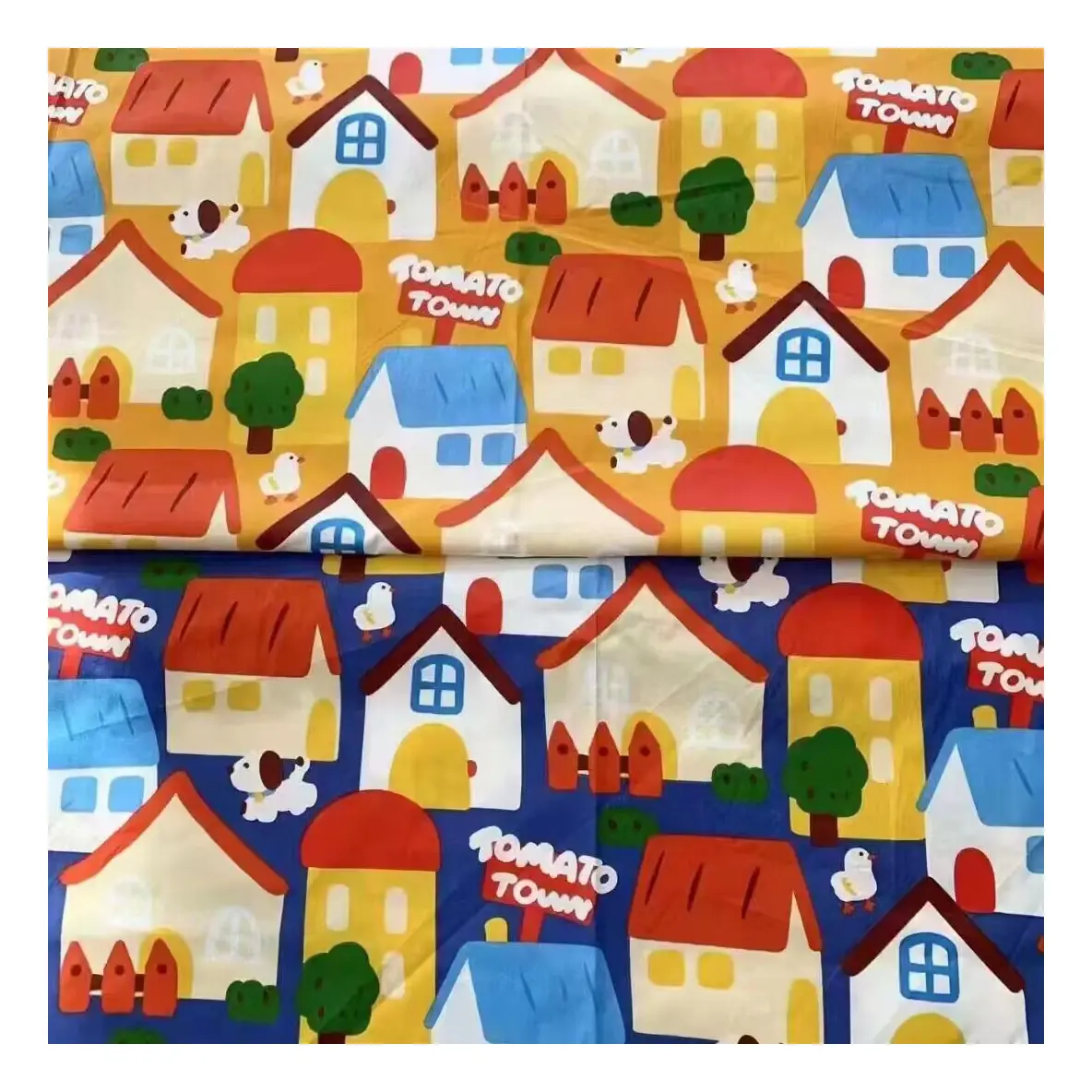 Cartoon New Design House Car Special Pattern T-shirt 100 Cotton Printed Dress Fabric Kids/Babies