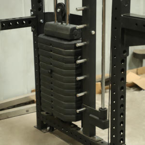 Оптовая продажа, индивидуальная стальная подставка для полуприседаний с логотипом, черная клетка для мышц, многофункциональное оборудование для тренажерного зала, предложение от производителя - Product Image 6