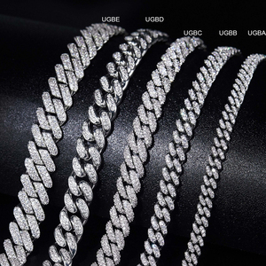 สร้อยคิวบาลิงค์เงินแท้ 925 ชุบเวอร์เมล์ 12 มม. ประดับโมอิสซาไนต์ - Product Image 1