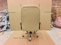 Chaises de bureau en cuir souple importées avec accoudoirs, coussin rembourré, chaise d'ordinateur confortable