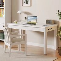 Bureau de maison et de bureau SONA HOME, choix de premier ordre, avec chargeur intégré, design minimaliste wabi-sabi, en bois de caoutchouc, multifonctionnel