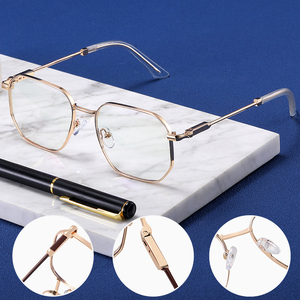91360 mode hommes métal carré cadre Anti lumière bleue ordinateur lunettes lecture et jouer à des jeux pour protéger les yeux - Product Image 1